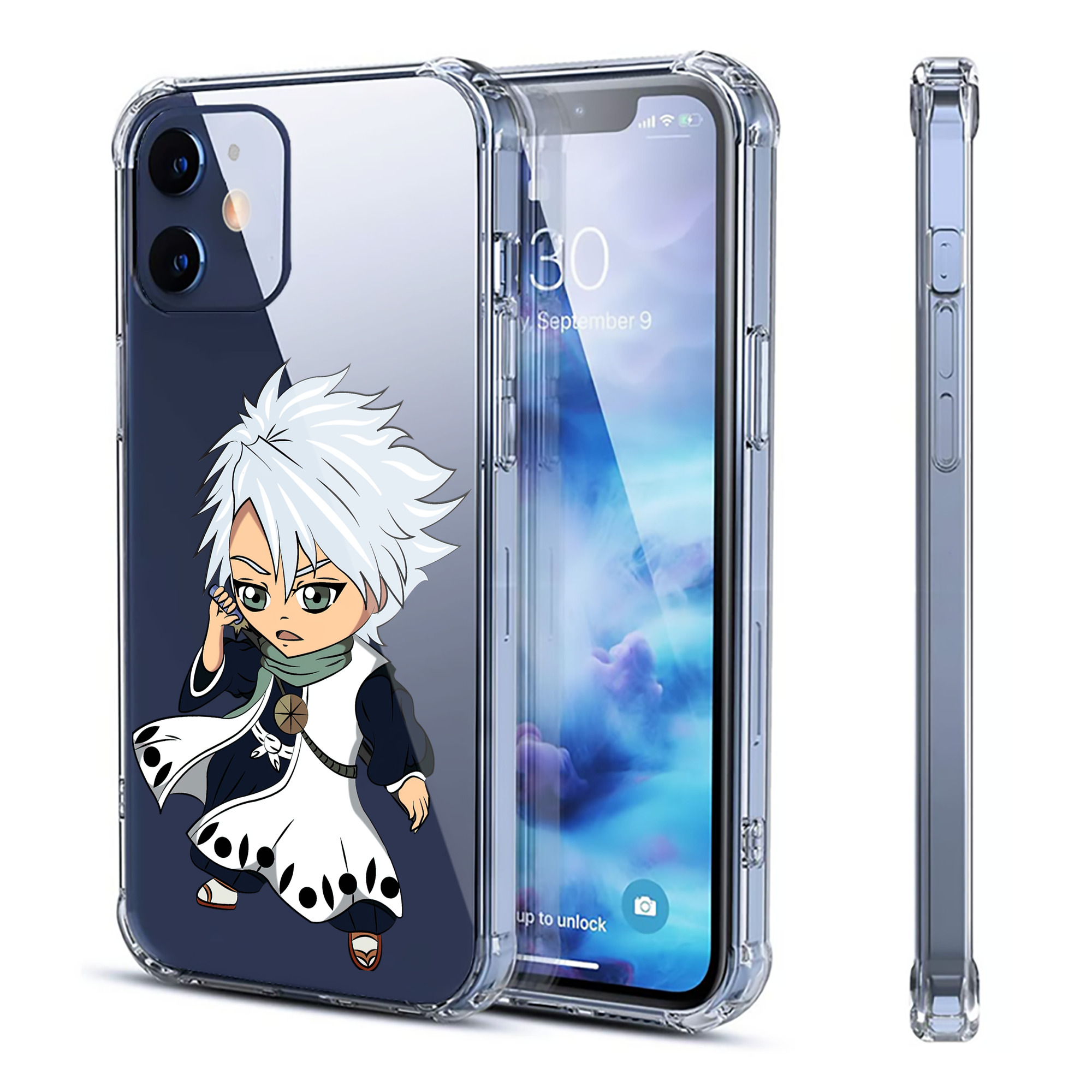 （画像用） ブリーチ 日番谷冬獅郎（ひつがや とうしろう） BLEACH Hitsugaya Toushirou 【iPhone 12シリーズ対応】透明スマホケース（クリアソフトケース）